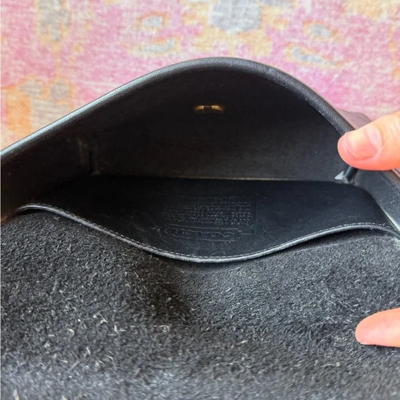 Vintage Coach Casino Bag 9924 Black Crossbody Leather Turn-Lock Top-Handle - Picture 4 of 9